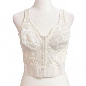 Vintage Sears 70’s Ah-h Bra 38B Ivory Lace Retro Lingerie